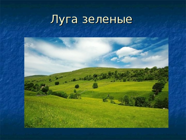 Луга зеленые