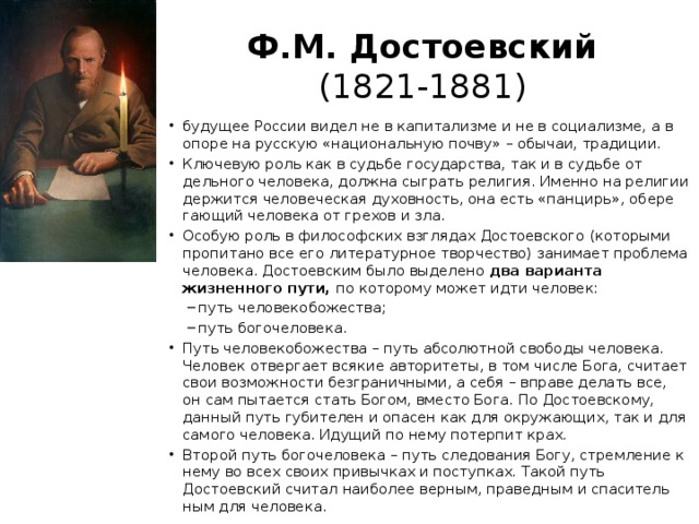 Ф.М. Достоевский  (1821-1881)
