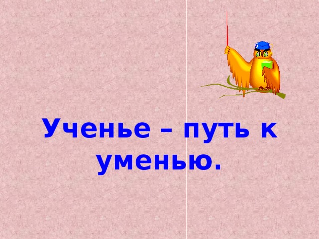 Ученье – путь к уменью.