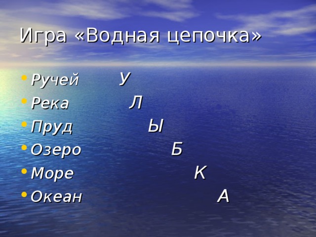 Игра «Водная цепочка»