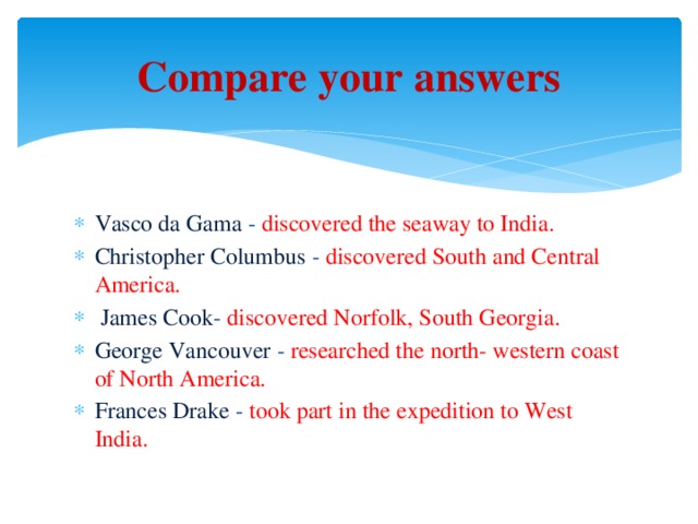 Compare your answers