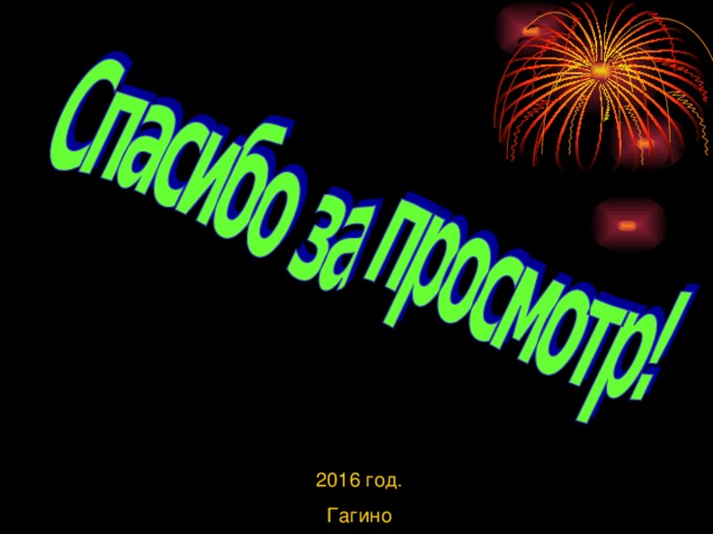 2016 год. Гагино