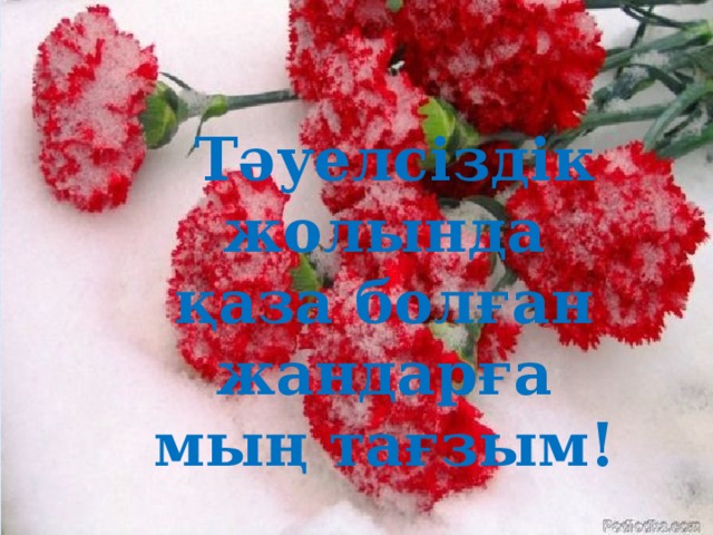 Тәуелсіздік жолында қаза болған жандарға мың тағзым!