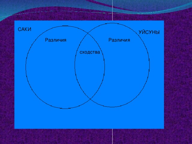 САКИ УЙСУНЫ Различия Различия сходства
