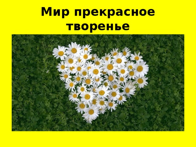 Мир прекрасное творенье