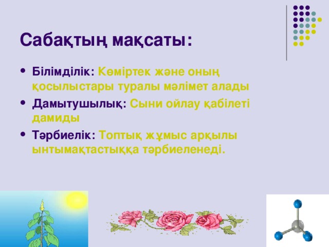 Сабақтың мақсаты: