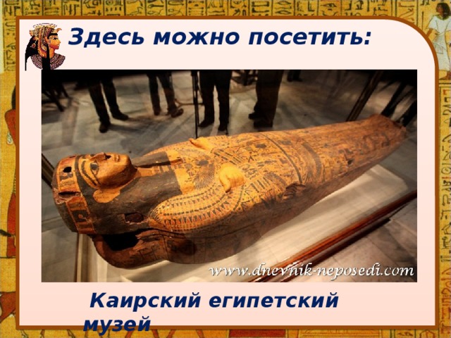 Здесь можно посетить:  Каирский египетский музей