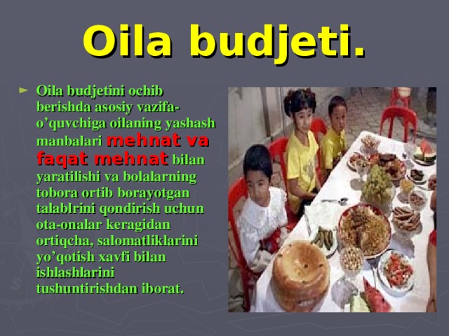 Oila budjeti.