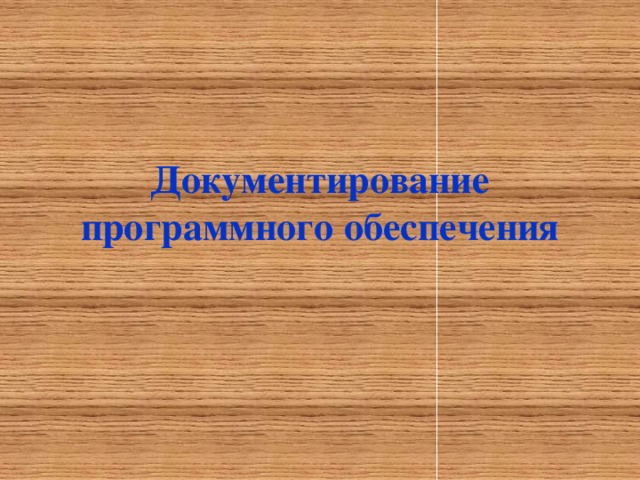 Документирование программного обеспечения