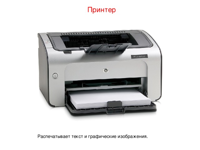 Принтер Распечатывает текст и графические изображения.