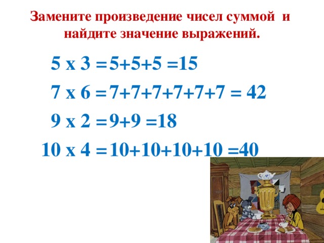 Найти произведение чисел 8 и 2