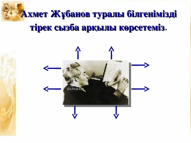 Ахмет Жұбанов туралы білгенімізді тірек сызба арқылы көрсетеміз .