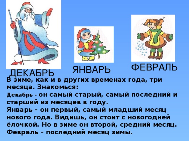 В период декабрь январь. Декабрь январь февраль зимние месяцы. Рассказ о декабре. Стихи про декабрь январь февраль. Декабрь январь февраль картинки для детей.