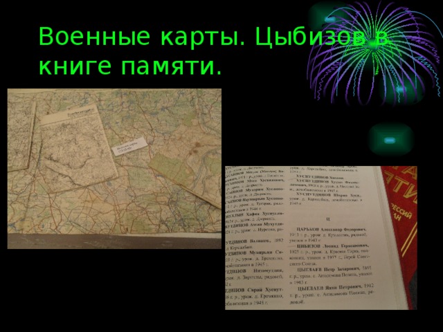 Военные карты. Цыбизов в книге памяти.