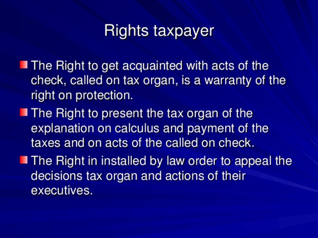 Rights taxpayer