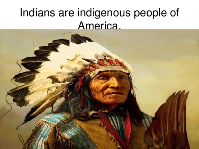 Indians are indigenous people of America.