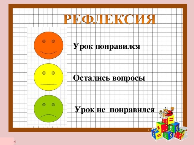 Урок понравился Остались вопросы Урок не понравился