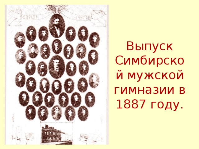 Выпуск Симбирской мужской гимназии в 1887 году.