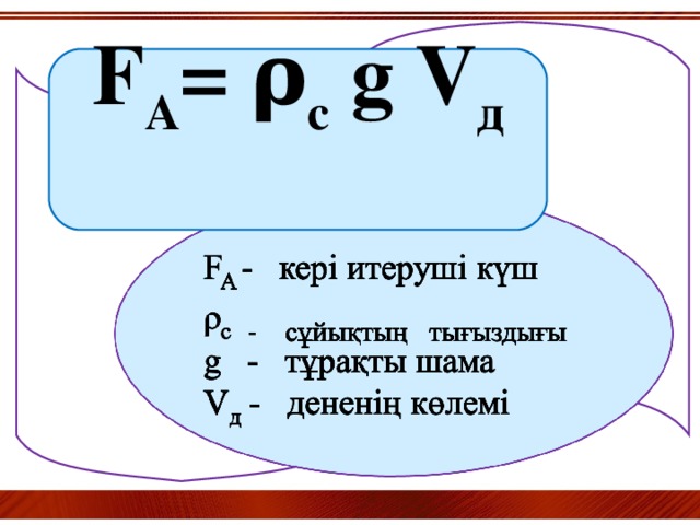 F A = ρ c g V д