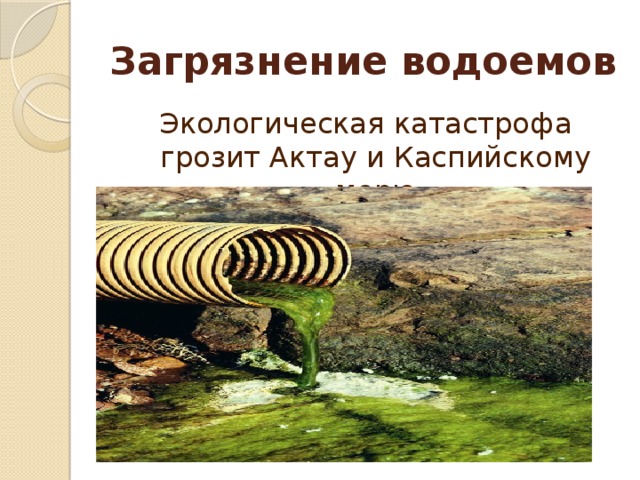 Загрязнение водоемов Экологическая катастрофа грозит Актау и Каспийскому морю