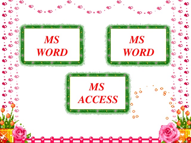 MS WORD MS WORD MS ACCESS