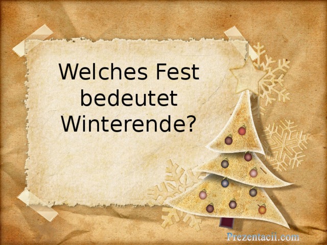 Welches Fest bedeutet Winterende?