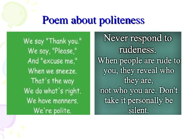 P oem about politeness