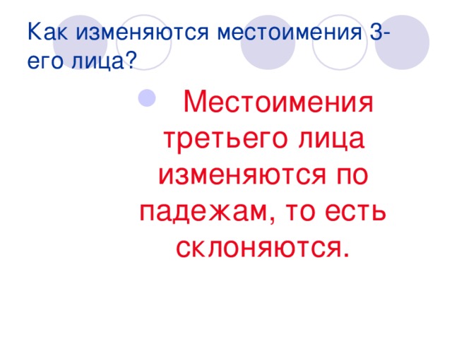 Как изменяются местоимения 3-его лица?