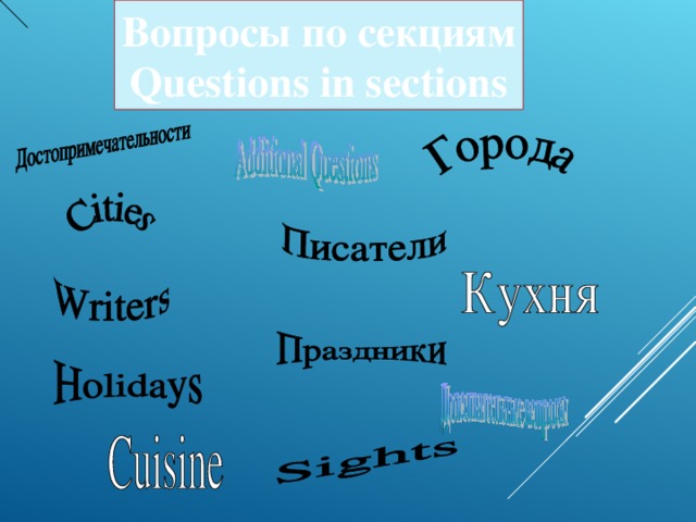 Вопросы по секциям  Questions in sections