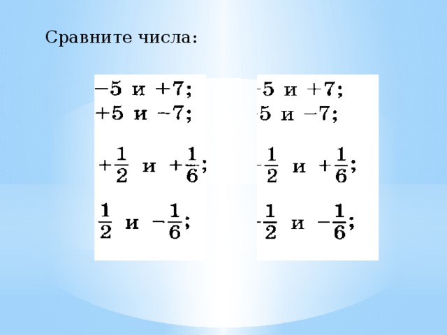 Сравнение числа 3 конспект урока. Сравнение чисел 6к КЛАССКОНСПЕКТ урока. Сравнение чисел с разными знаками 6 класс конспект урока 3.