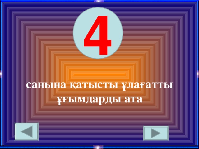 4 санына қатысты ұлағатты ұғымдарды ата