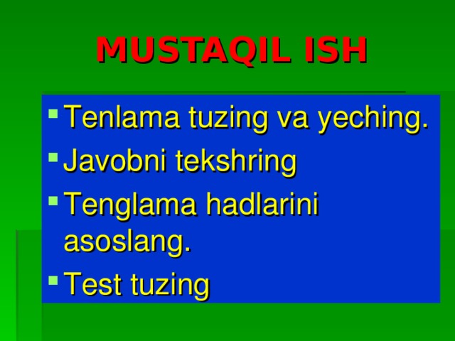 MUSTAQIL ISH