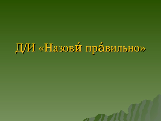 Д/И «Назови́ пра́вильно»