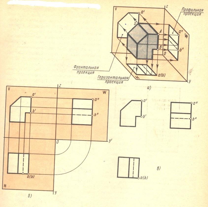Фронтальная и горизонтальная проекция