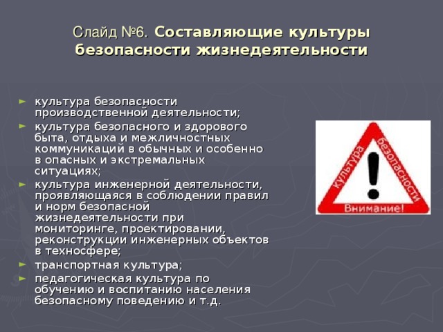 Проблемы воспитания общественной культуры безопасности проект по обж