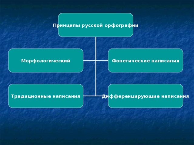 Составьте схему принципы русской орфографии приведите соответствующие примеры