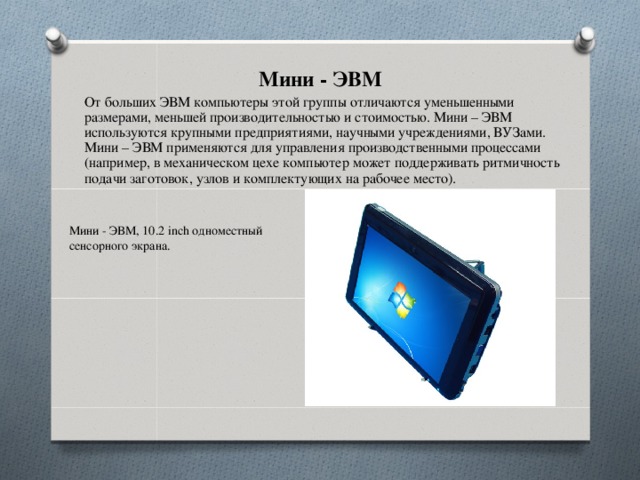 К какому классу эвм по производительности относится компьютер ibm pc