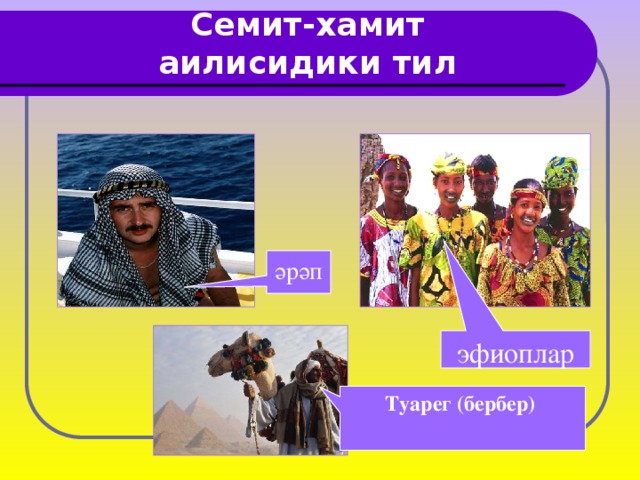 Семит-хамит аилисидики тил әрәп эфиоплар Туарег (бербер)
