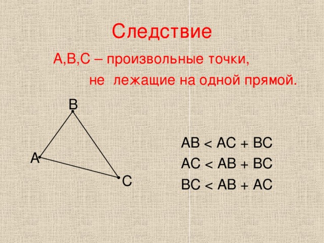 Неравенство треугольника 7 класс