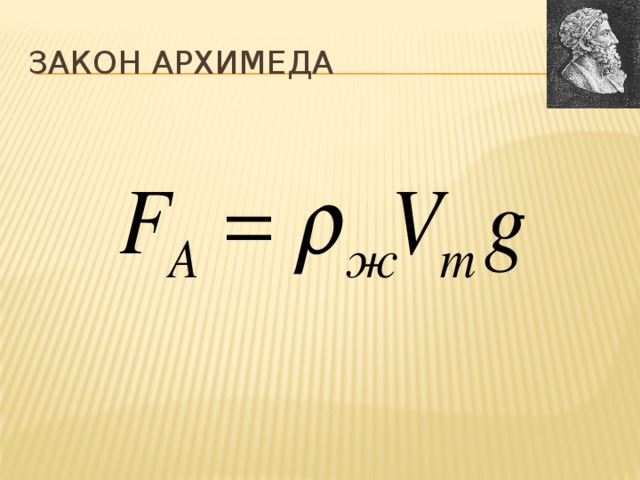 Сила архимеда формула плотность. Закон Архимеда. Закон Архимеда картинки. Формула Архимеда. Закон Архимеда формулировка.