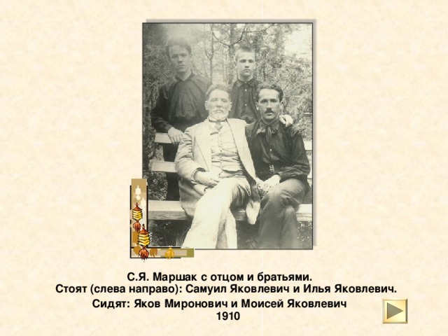 С.Я. Маршак (слева впереди) - ученик Ялтинской мужской гимназии - среди товарищей  1906