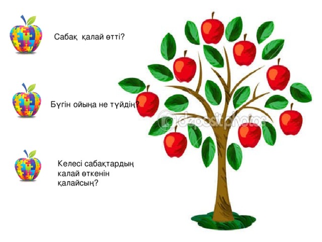 Сабақ қалай өтті? Бүгін ойыңа не түйдің? Келесі сабақтардың калай өткенін қалайсың?