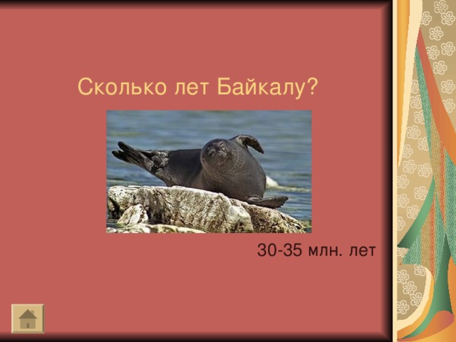 Сколько лет Байкалу? 30-35 млн. лет