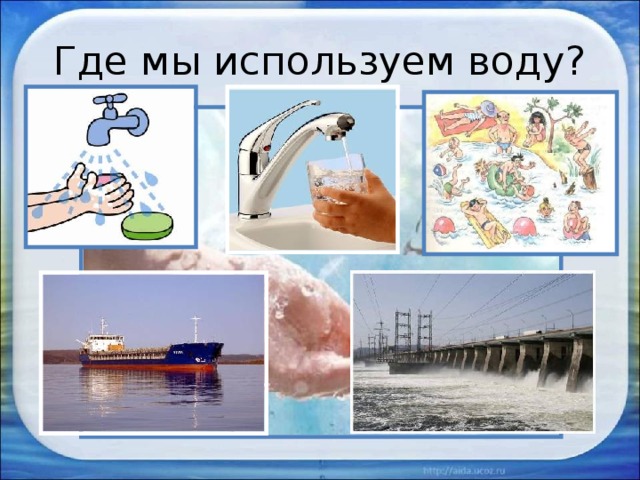 Где мы используем воду?