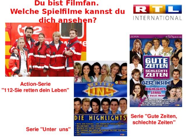 Du bist Filmfan.  Welche Spielfilme kannst du dich ansehen? Action-Serie 