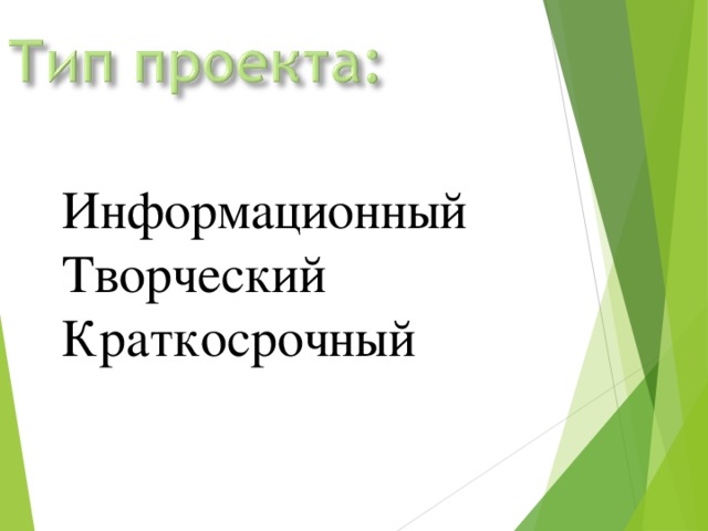 Информационный Творческий Краткосрочный