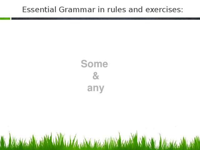Essential Grammar in rules and exercises: Some  &  any