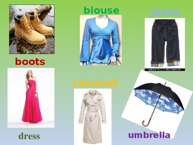 blouse jeans boots raincoat dress umbrella