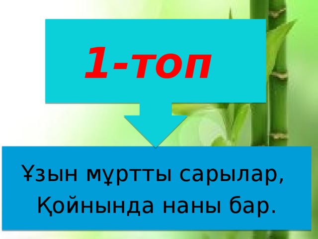 1-топ  Ұзын мұртты сарылар, Қойнында наны бар.