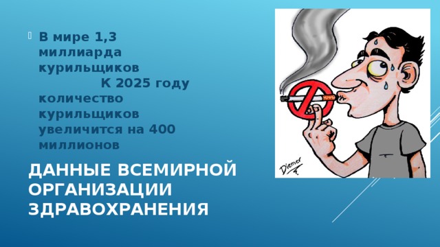 В мире 1,3 миллиарда курильщиков К 2025 году количество курильщиков увеличится на 400 миллионов